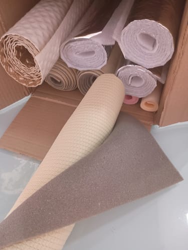 Customer photo review of ESPUMA DUBLADA COM JERSEY BEGE