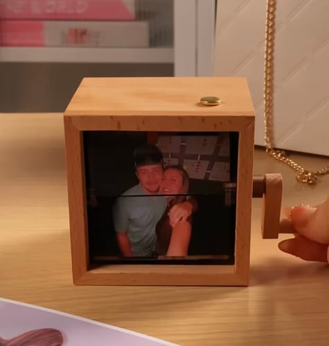 Customer photo review of Custom photo box with a crank