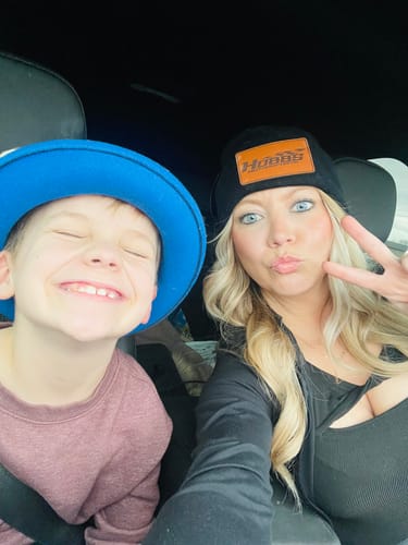Customer photo review of Custom Beanies Leather Patch