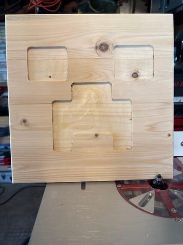 Customer photo review of 11.875x11.875" Minecraft Creeper Acrylic Router Template [Limited Edition]