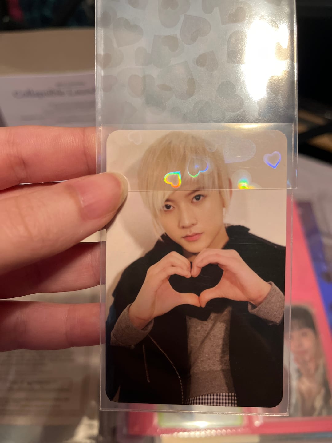 Customer photo review of PREMIUM HOLOGRAPHIC PHOTOCARD SLEEVES - HEART VERSION