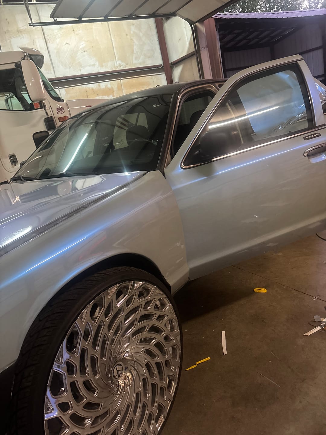 Customer photo review of Candy Metallic Dark Gray Blue Vinyl Wrap