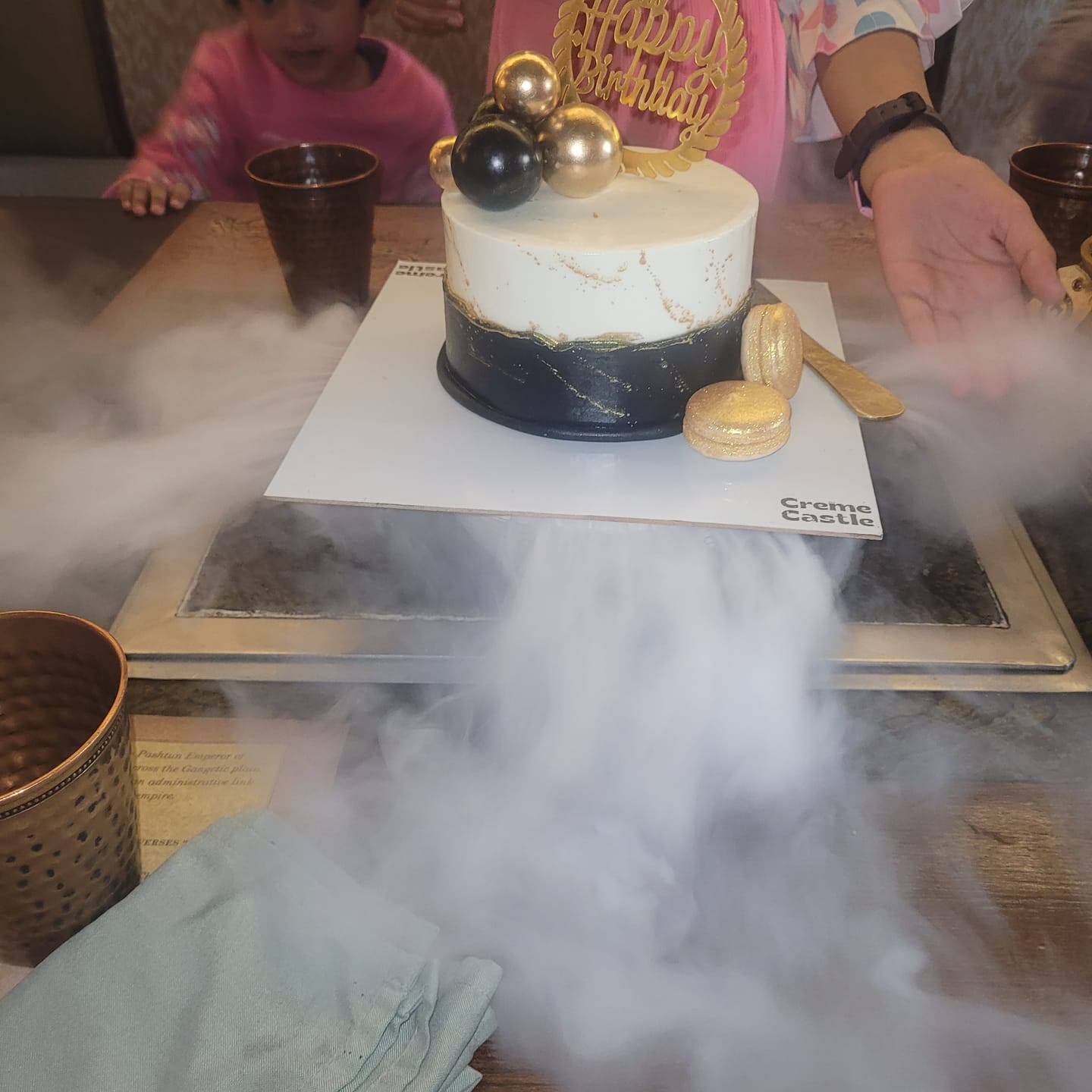 Customer photo review of Gold Splash Blue Cake