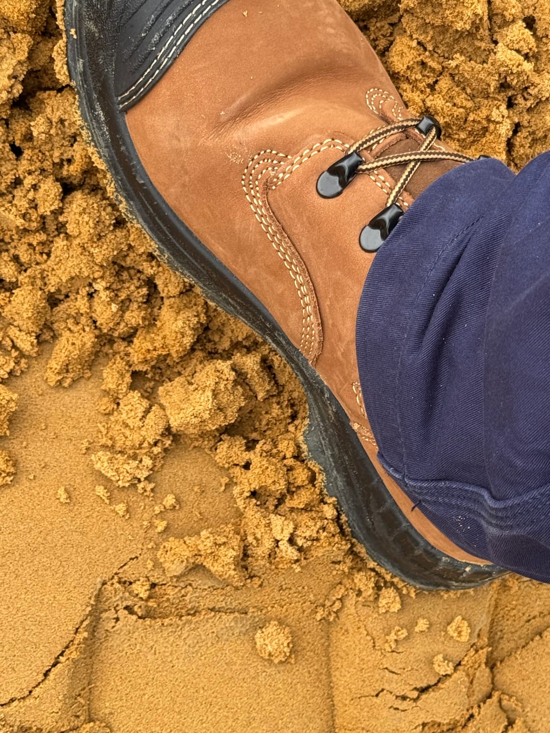 Customer photo review of Brawn Safety Work Boots Dark Brown