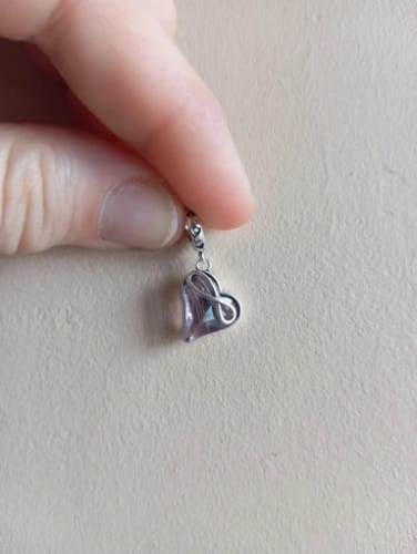 N. L. review of 925 Sterling Silver Infinity Pink Heart Charm image 1 out of 1