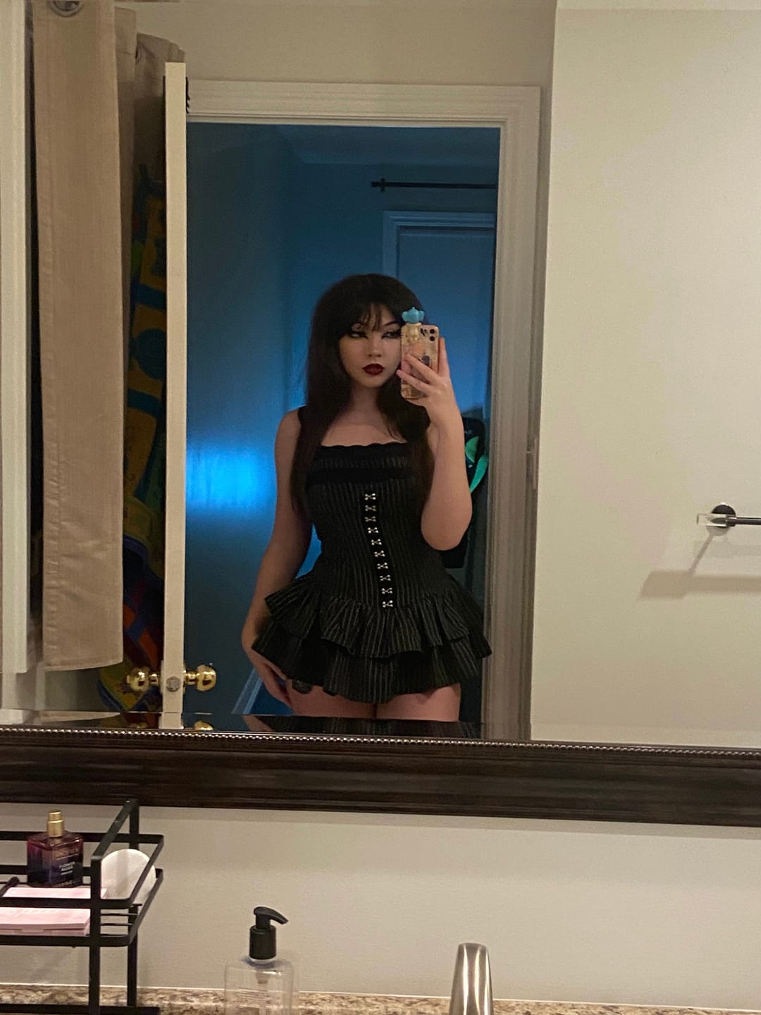Customer photo review of Grunge Doll Stripes Flared Romper Dress 2.0