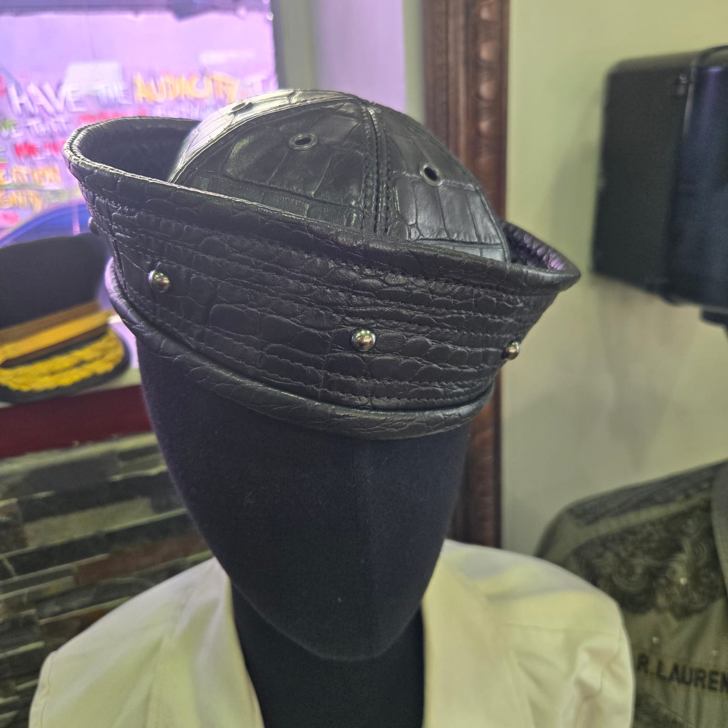 Customer photo review of Croc Embossed Lamb Leather