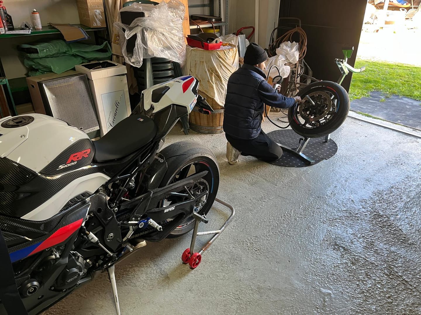 Customer photo review of Street Bike Tire Changer