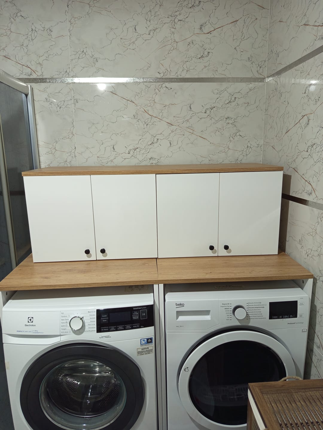 Customer photo review of Rani EA143 Portmanto Üst Modülü Çok Amaçlı Dolap Sepet Ceviz - Beyaz