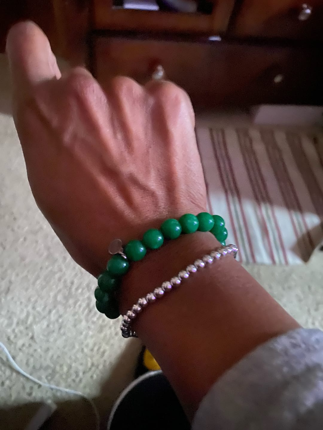 Customer photo review of Green Jade Bracelet