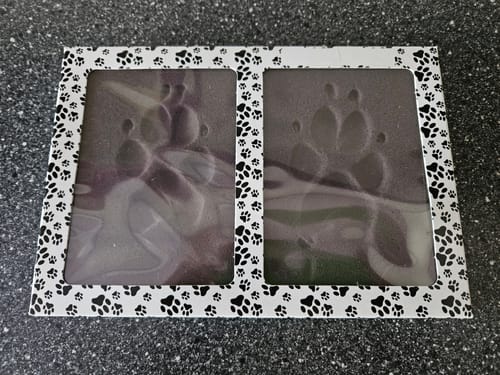 Customer photo review of Pfotenabdruck Set Classic weiß Pfoten Pappe Doppelbilder Rahmen