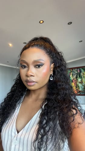 Customer photo review of 13a Machine Made Wigs : Deep Curl  Frontal HD Wigs