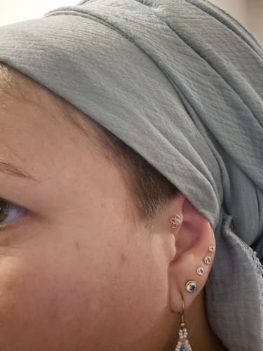 Customer photo review of טראגוס פרח לוטוס טורקיז זהב 14 קראט