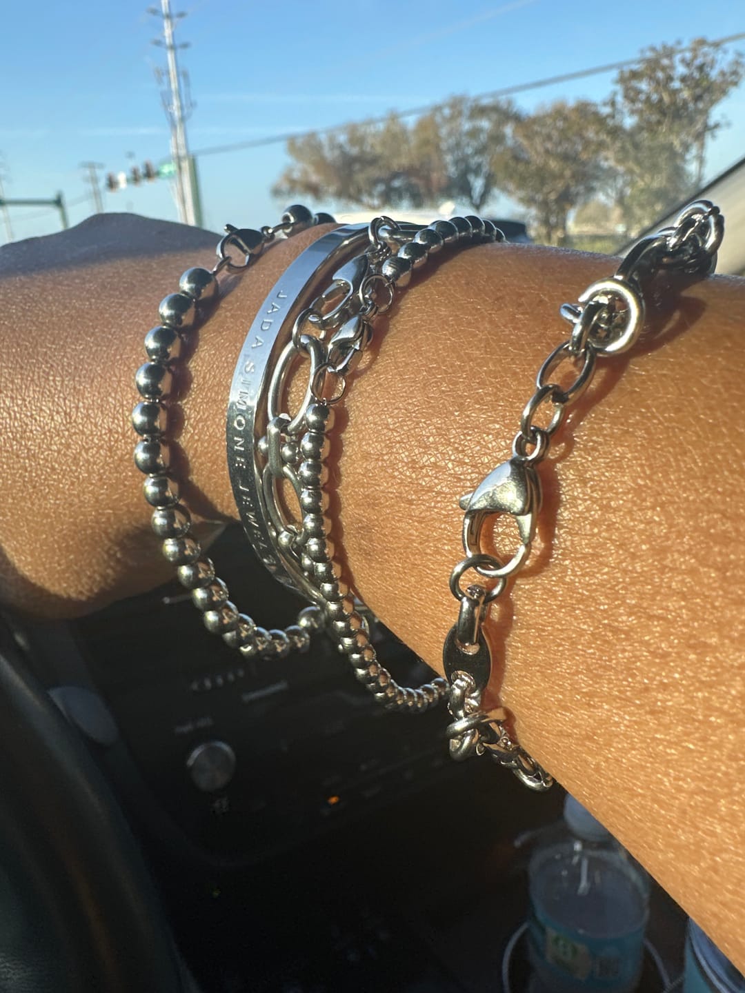 Customer photo review of Chrisette Stainless Steel Bracelet Stack