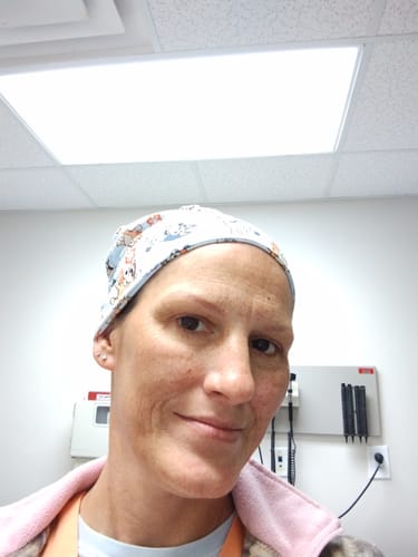 Customer photo review of DuoStyle Scrub Hat - Blue Dog