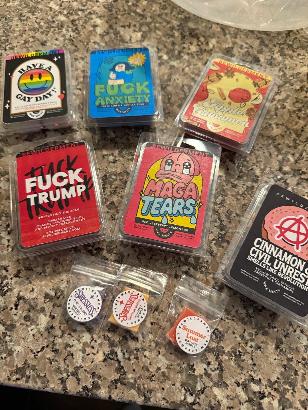 Customer photo review of F*ck Anxiety Wax Melts