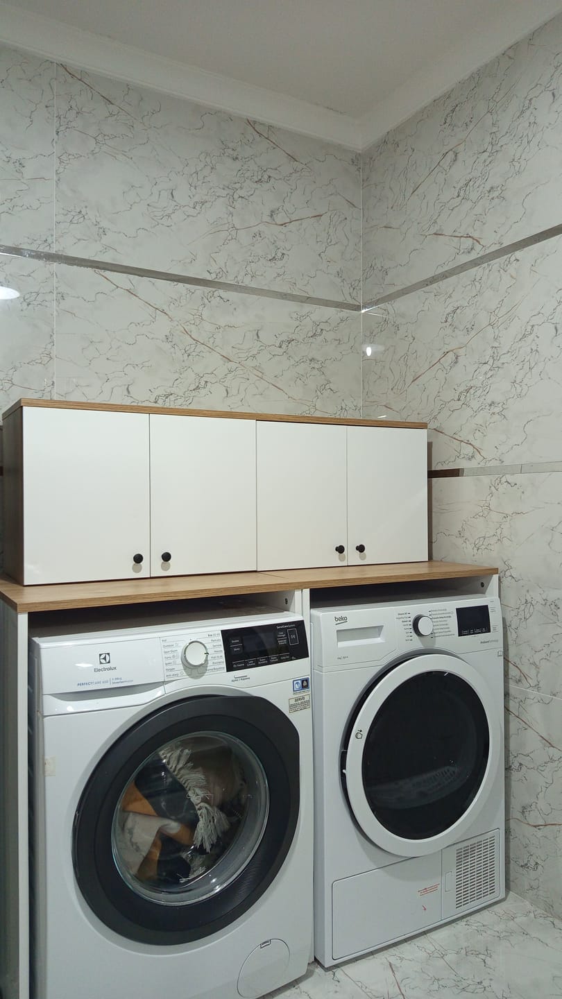 Customer photo review of Rani KD103 Çamaşır - Kurutma Makinesi Dolabı Kapaksız Beyaz - Sepet Ceviz