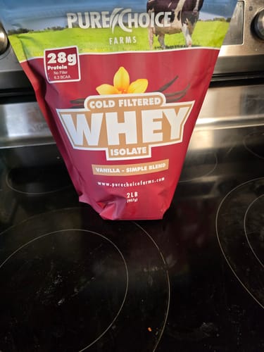 Customer photo review of Whey Protein Isolate with Organic Vanilla