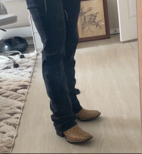 Customer photo review of Orix Ostrich Leather Boots - Square Toe