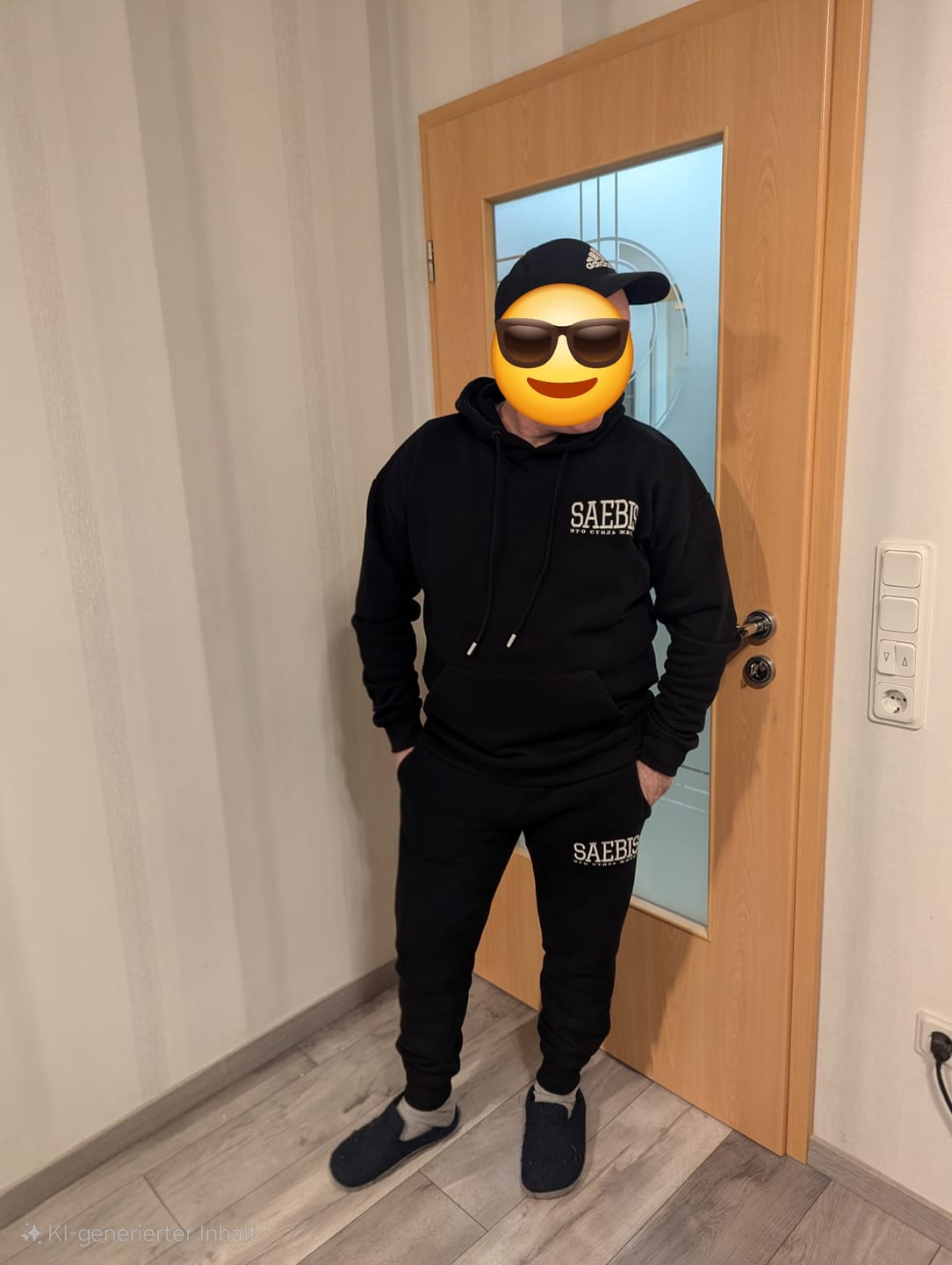 Customer photo review of Lifestyle Herren Jogginghose schwarz mit Stickerei by SAEBIS®