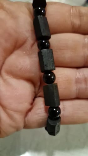 Customer photo review of Black Tourmaline Stone Bracelet