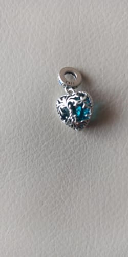 S. review of 925 Sterling Silver Blue Heart Family Tree Charm image 1 out of 1