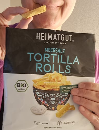 Kundenbewertung mit Foto zu Bio Tortilla Rolls Meersalz MHD 21.04.25