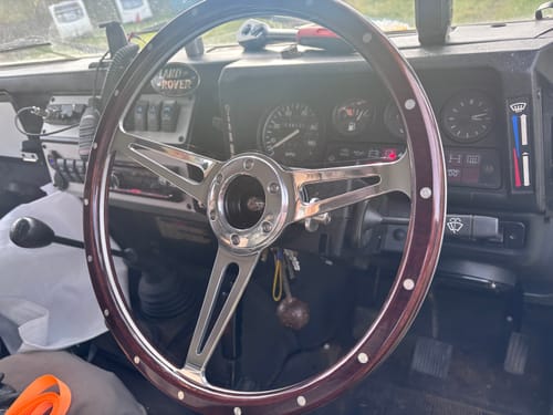 Customer photo review of Wood Rim Steering Wheel 70mm PCD.  3 Diameters.  2 Colours