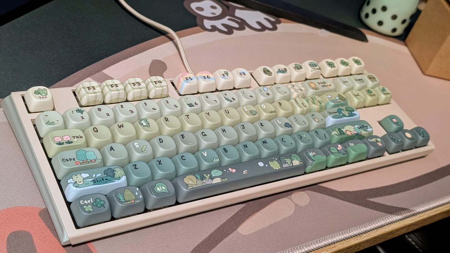 Customer photo review of KiiBOOM X Cosydiaries Rainy Froggy Day Keycap Set