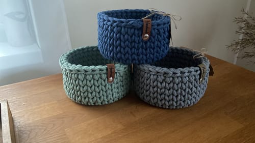 Customer photo review of Label-Set "Handmade" - Beige - CS0016 - für Häkelkörbe etc.