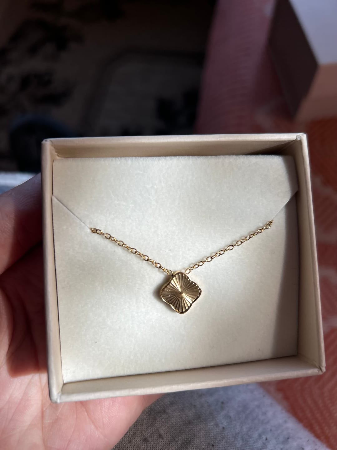 Customer photo review of Flora Gold Necklace