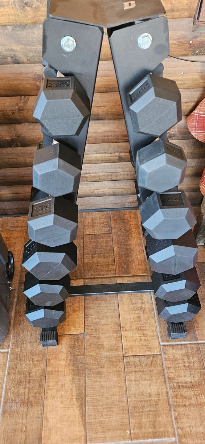 Customer photo review of Pack IRONSIDE Mancuernas Hexagonales (KG) + Rack de Almacenamiento