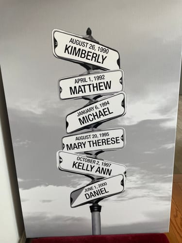 M E C. review of My Street Sign Custom Children Names Personalized Canvas Print image 1 out of 1