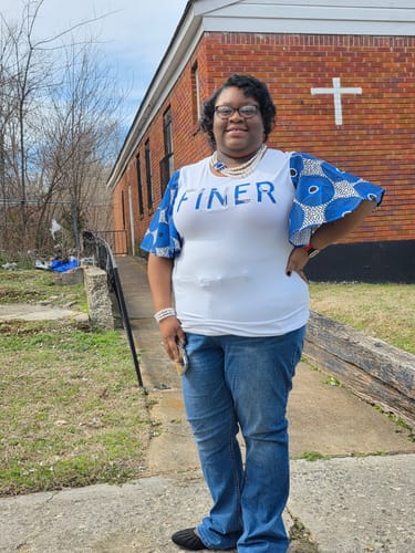 Briona N. review of NEW-FINER Ankara Sleeve Top- SIZE UP image 1 out of 1