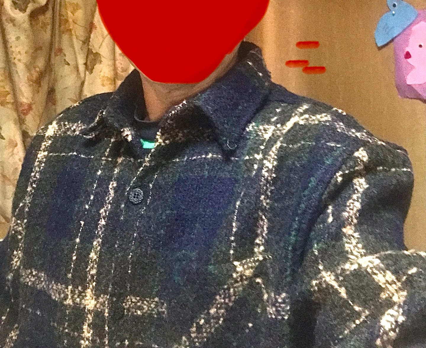Customer photo review of 2種類チェック柄選べる　起毛感ツイードシャツ