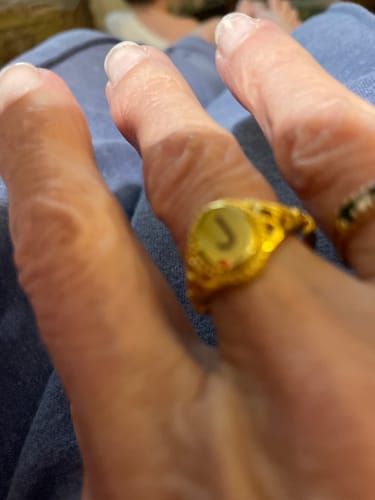 Customer photo review of Personalized Ellipsoid Capital Letter Ring, Perfect Gift For Her