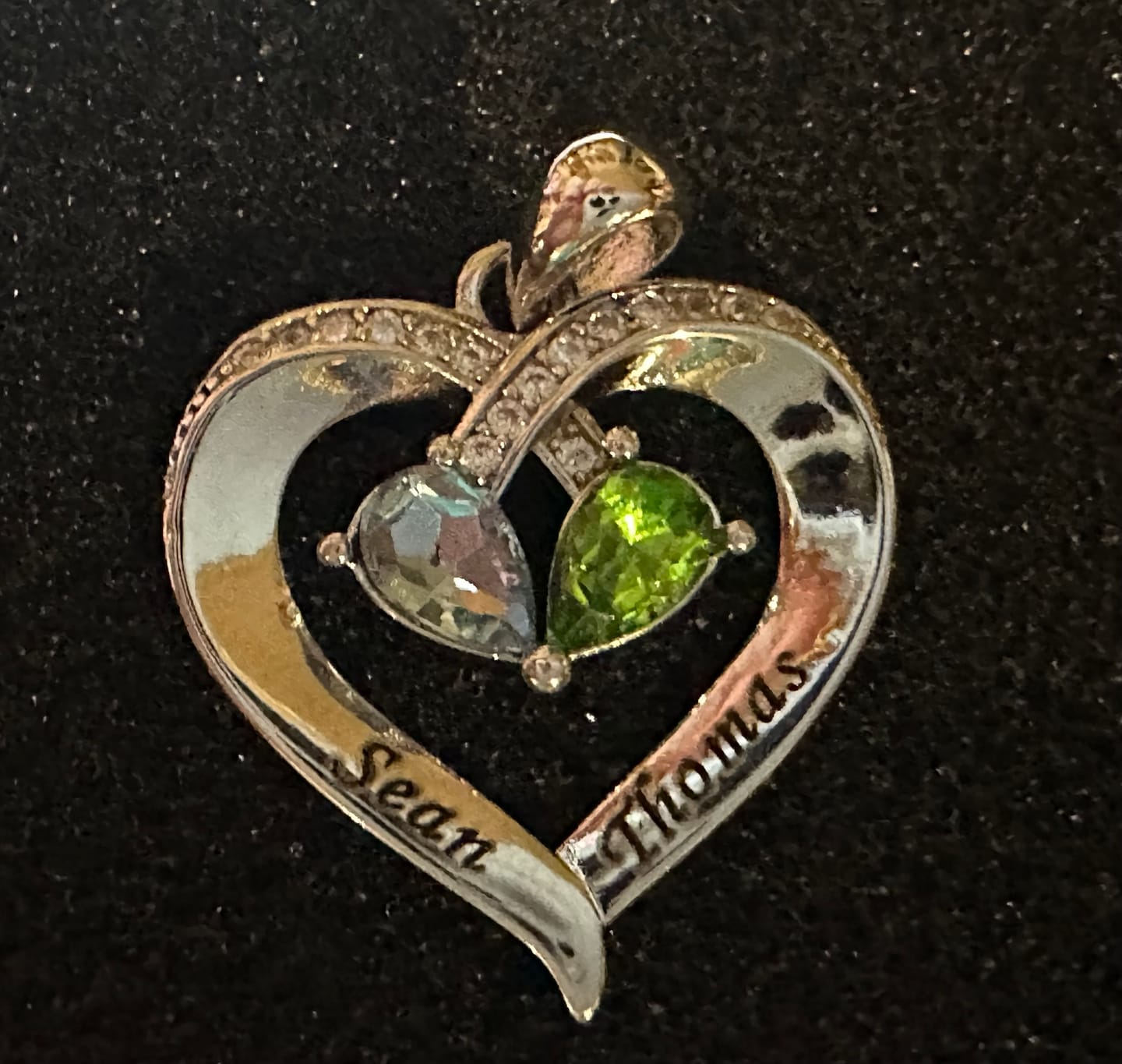 Customer photo review of Forever Love Birthstone & Diamond Heart Pendant Necklace