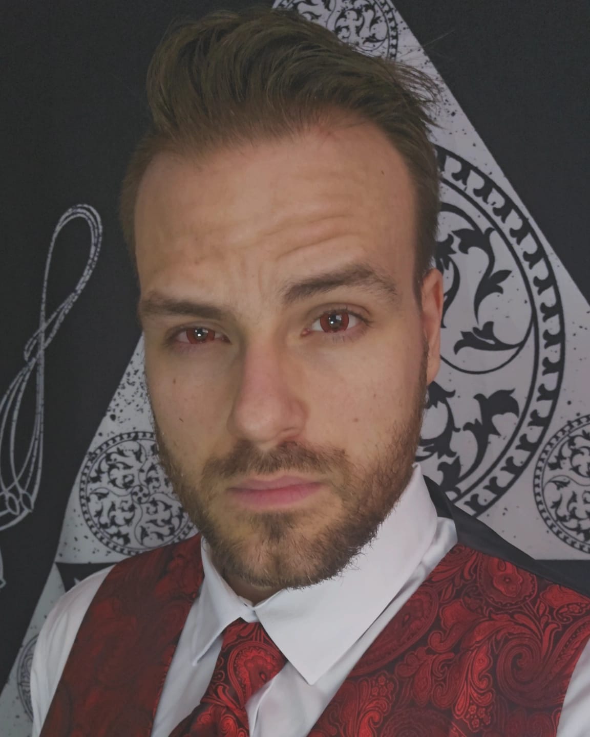 Customer photo review of PRIMAL ® Dracula I - Red Colored Contact lenses
