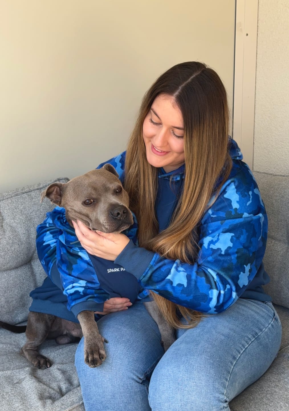 Customer photo review of Blue Camo Human Hoodie