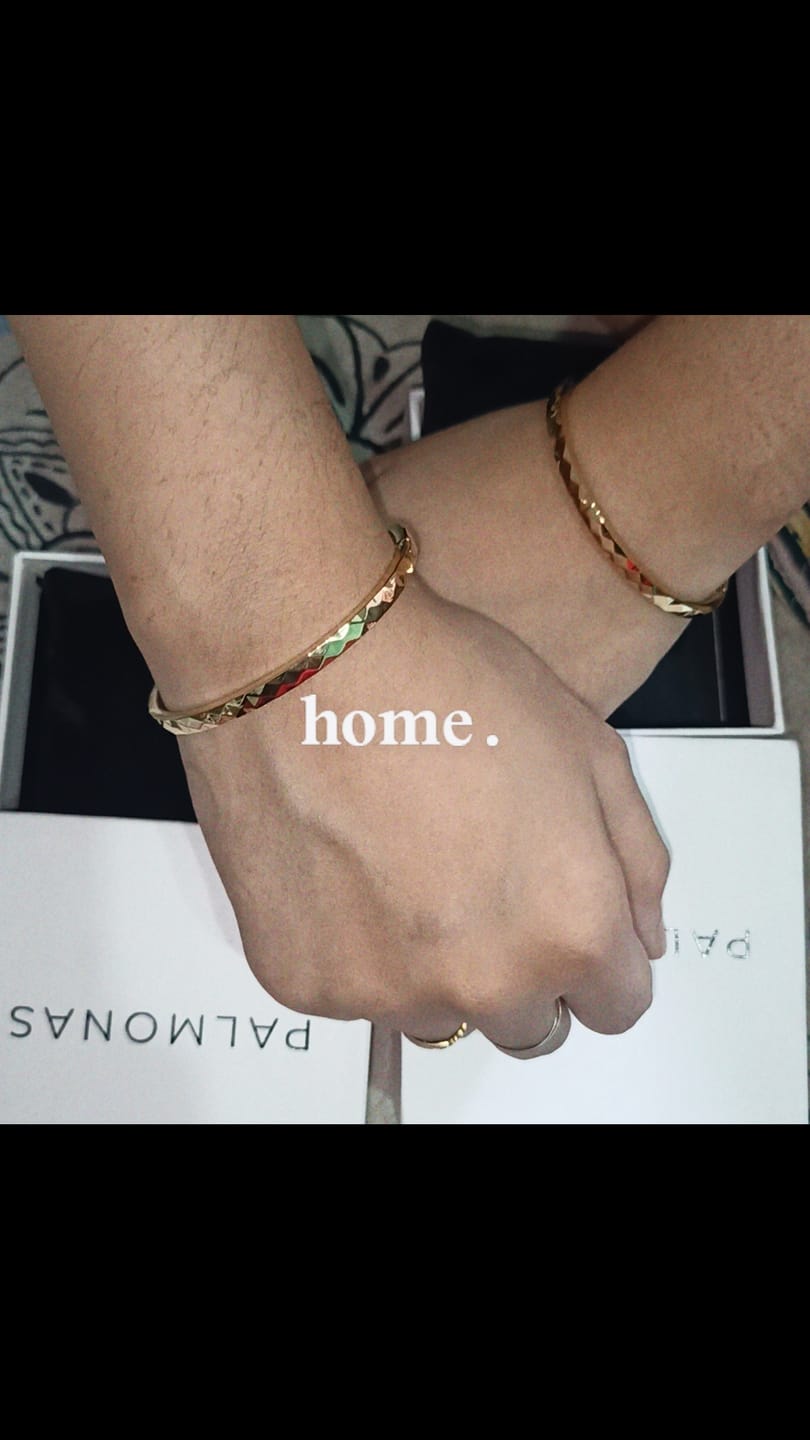 Customer photo review of Golden Silver Twisted Hoop Earrings