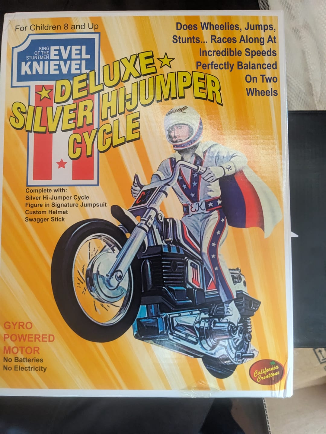 Customer photo review of Evel Knievel Deluxe Silver High Jumper Stunt Cycle