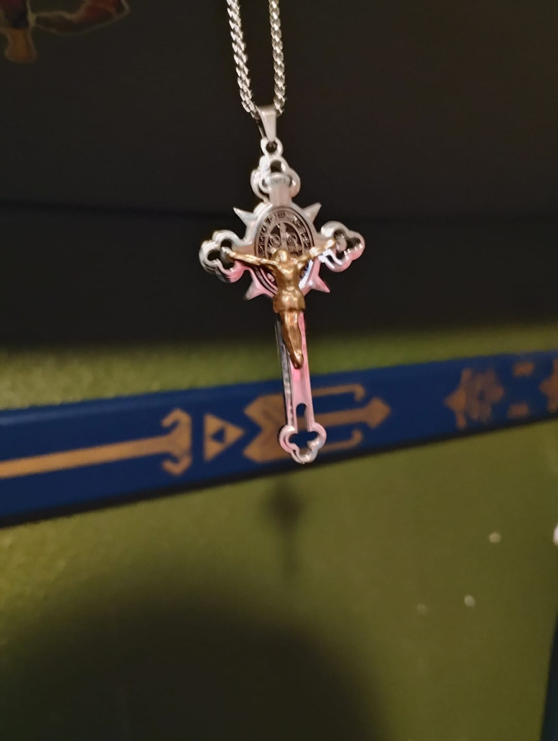 Customer photo review of FREE Today: St. Benedict Symbol Crucifix Exorcism Necklace