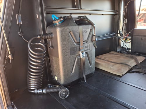 Customer photo review of Multi-fit 22L Jerry Can Holder - Black