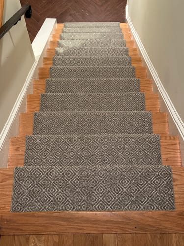 Customer photo review of Anderson Tuftex Stroll Shoreline Modern Grey Staircase Runner