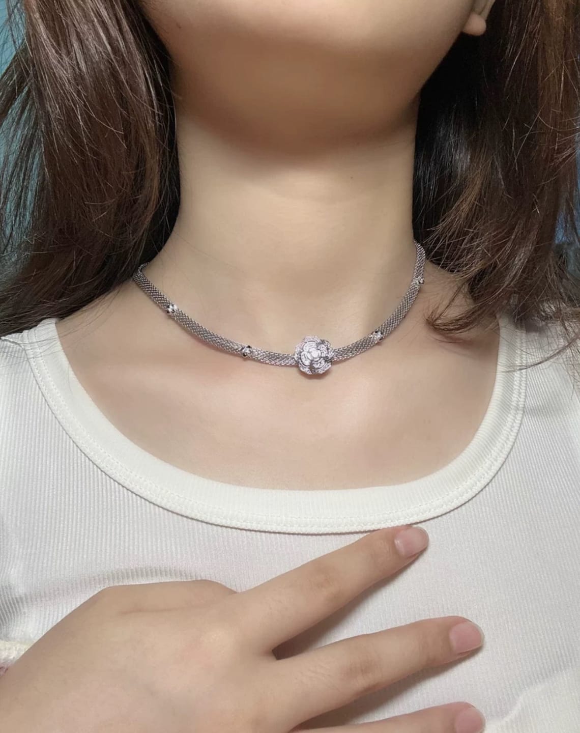 Customer photo review of Yelina Necklace | Sterling Silver