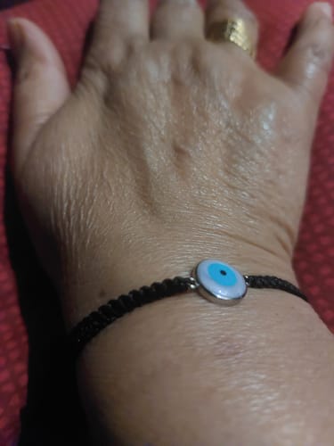 Customer photo review of Silver Evil Eye Shield Bracelet
