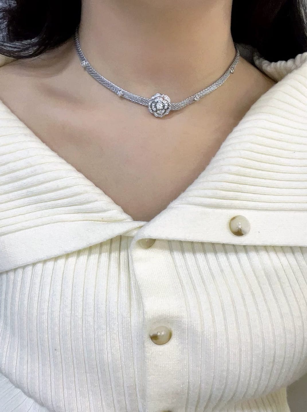 Customer photo review of Yelina Necklace | Sterling Silver