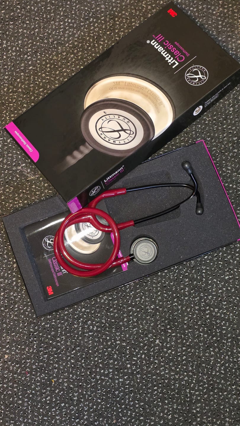 Customer photo review of Littmann Classic III Monitoring Stethoscope: Burgundy - Black Finish 5868