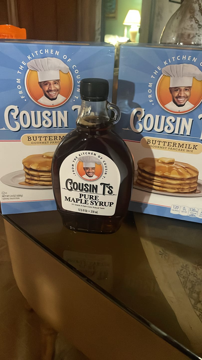 Customer photo review of Cousin T's Maple Syrup & 2 Pack Pancake Mix Bundle