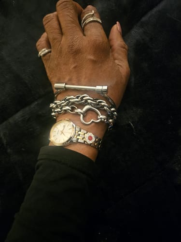 Customer photo review of Tabitha Stainless Steel Bar Bangle